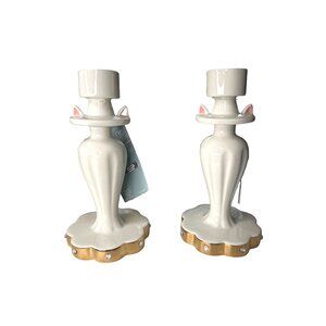 NWT Disney The Aristocats Duchess Candle Holder by Ann Shen White Pink 8”